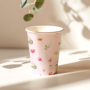 Wildblume Blush pink Baby in blühender Kinderdusch Pappbecher