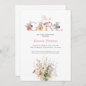 Wildblume Blush Pink Es ist eine Girl Baby Dusche Einladung (Vorne/Hinten)