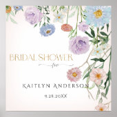 Wildblume Blush Pink Frühjahr Brautparty Poster (Vorne)