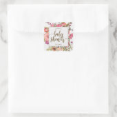 Wildblume Blütenbaby-Aufkleber bevorzugt Quadratischer Aufkleber (Tasche)