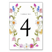 Wildblume Blütende Tischnummer (Rückseite)
