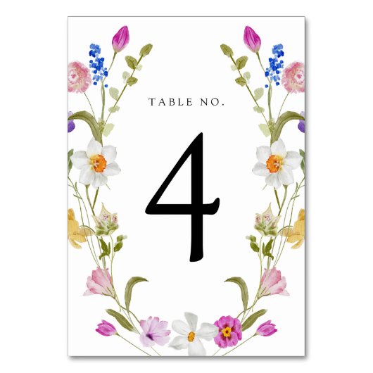 Wildblume Blütende Tischnummer (Rückseite)