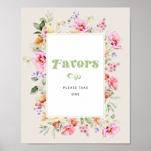 Wildblume Blütendusche Favoriten Poster (Vorne)