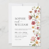Wildblume Bohemisch Hochzeitseinladung Einladung (Vorderseite)
