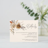 Wildblume Bohemische Hochzeitskarte Begleitkarte (Stehend Vorderseite)