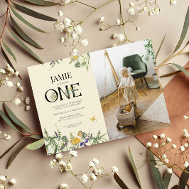 Wildblume Boho 1st Birthday Girl Foto Einladung