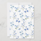 Wildblume Boho Aquarell Blue Floral Baby Showe Einladung (Rückseite)