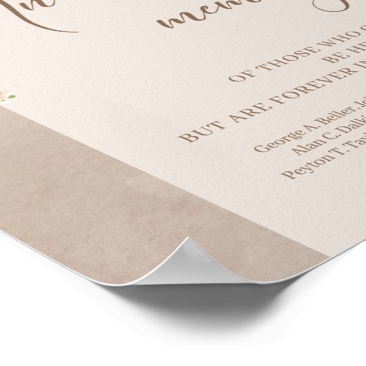 Wildblume boho arch minimalistisch In Love Memory Poster (Ecke)