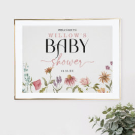 Wildblume Boho Baby Dusche Begrüßungszeichen Poster