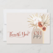 Wildblume Boho Baby Dusche Danke, Card Templat Dankeskarte (Vorderseite)