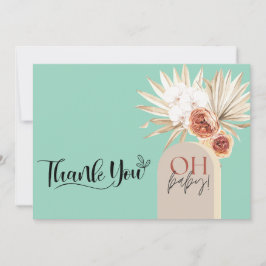 Wildblume Boho Baby Dusche Danke, Card Templat Dankeskarte