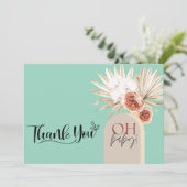 Wildblume Boho Baby Dusche Danke, Card Templat Dankeskarte (Stehend Vorderseite)