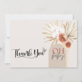 Wildblume Boho Baby Dusche Danke, Card Templat Dankeskarte (Vorderseite)