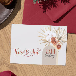 Wildblume Boho Baby Dusche Danke, Card Templat Dankeskarte