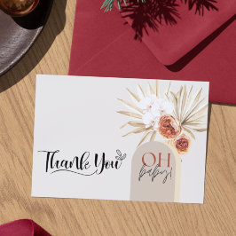 Wildblume Boho Baby Dusche Danke, Card Templat Dankeskarte