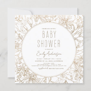 Wildblume Boho Baby Dusche Gold Moderne Einladung
