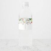 Wildblume Boho Baby Dusche Wasser Flasche Etikett (Rückseite)