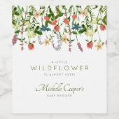 Wildblume Boho Baby Dusche Weinetikett (Einzelnes Label)