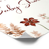 Wildblume Boho Baby Dusche Willkommenspender Poster (Ecke)