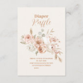 Wildblume Boho Baby Duwer Raffle Diapper Begleitkarte (Vorderseite)