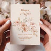 Wildblume Boho Baby Duwer Raffle Diapper Begleitkarte