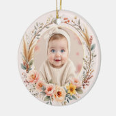 Wildblume Boho Baby First Christmas Pampas Grass Keramik Ornament (Links)