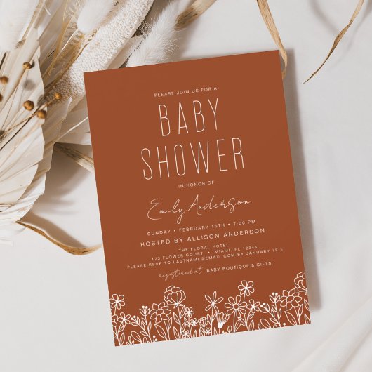 Wildblume Boho Baby Showbrurnt Orange