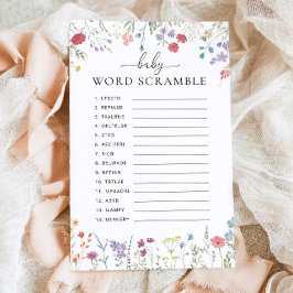 Wildblume Boho Baby Shower Game Word Scramble