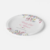 Wildblume Boho Baby Shower Girl Rose Gold Plate Pappteller (Schrägansicht)