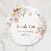 Wildblume Boho Babydusche Danke Geschenkanhänger (Rückseite)