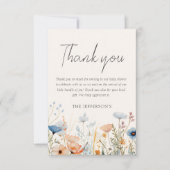 Wildblume Boho Babydusche Dankeskarte (Vorderseite)