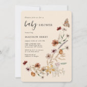 Wildblume Boho Babydusche Einladung (Vorderseite)