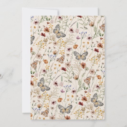 Wildblume Boho Babydusche Einladung (Rückseite)