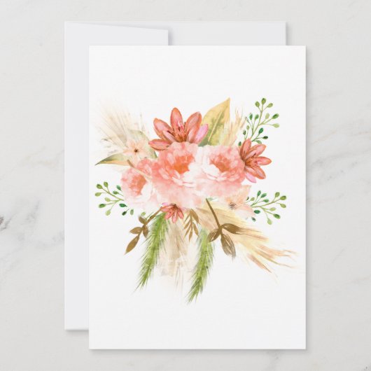 Wildblume Boho Babydusche Einladung (Rückseite)