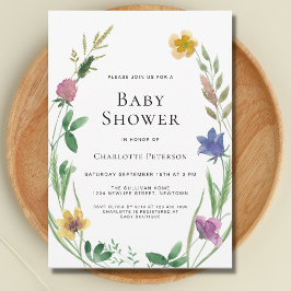 Wildblume Boho Babydusche Einladung