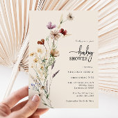 Wildblume Boho Babydusche Einladung