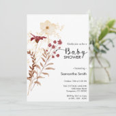 Wildblume Boho Babydusche Einladung (Stehend Vorderseite)
