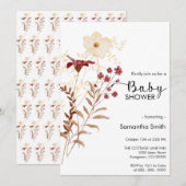 Wildblume Boho Babydusche Einladung (Vorne/Hinten)