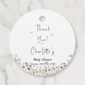 Wildblume Boho Babydusche Geschenkanhänger (Rückseite)