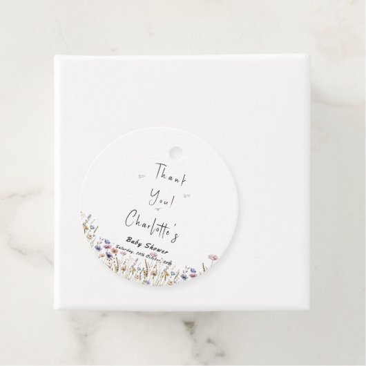 Wildblume Boho Babydusche Geschenkanhänger (Beispiel)