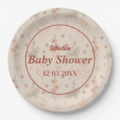 Wildblume Boho Babydusche Papiertüte Pappteller (Vorderseite)