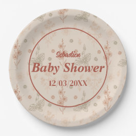 Wildblume Boho Babydusche Papiertüte Pappteller