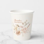 Wildblume Boho Babydusche Pappbecher (Vorderseite)