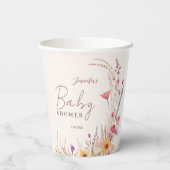 Wildblume Boho Babydusche Pappbecher (Rückseite)