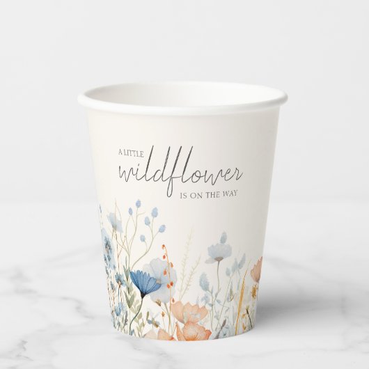 Wildblume Boho Babydusche Pappbecher (Vorderseite)