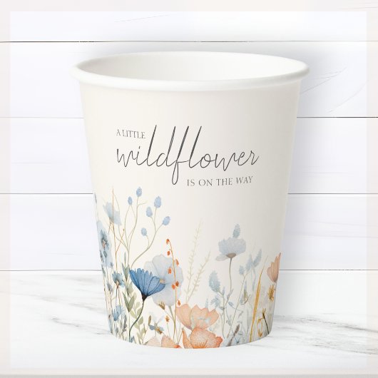Wildblume Boho Babydusche Pappbecher