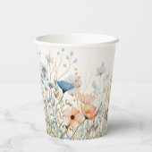 Wildblume Boho Babydusche Pappbecher (Rückseite)