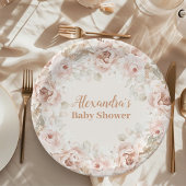 Wildblume Boho Babydusche Pappteller