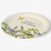 Wildblume Boho Babydusche Pappteller (Schrägansicht)