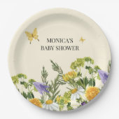 Wildblume Boho Babydusche Pappteller (Vorderseite)